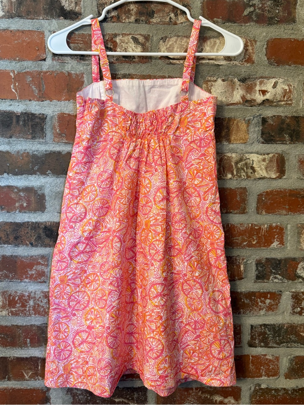 D43 Lilly Pulitzer Pink & Orange Bicycle Print Mini Dress - Picture 3 of 5